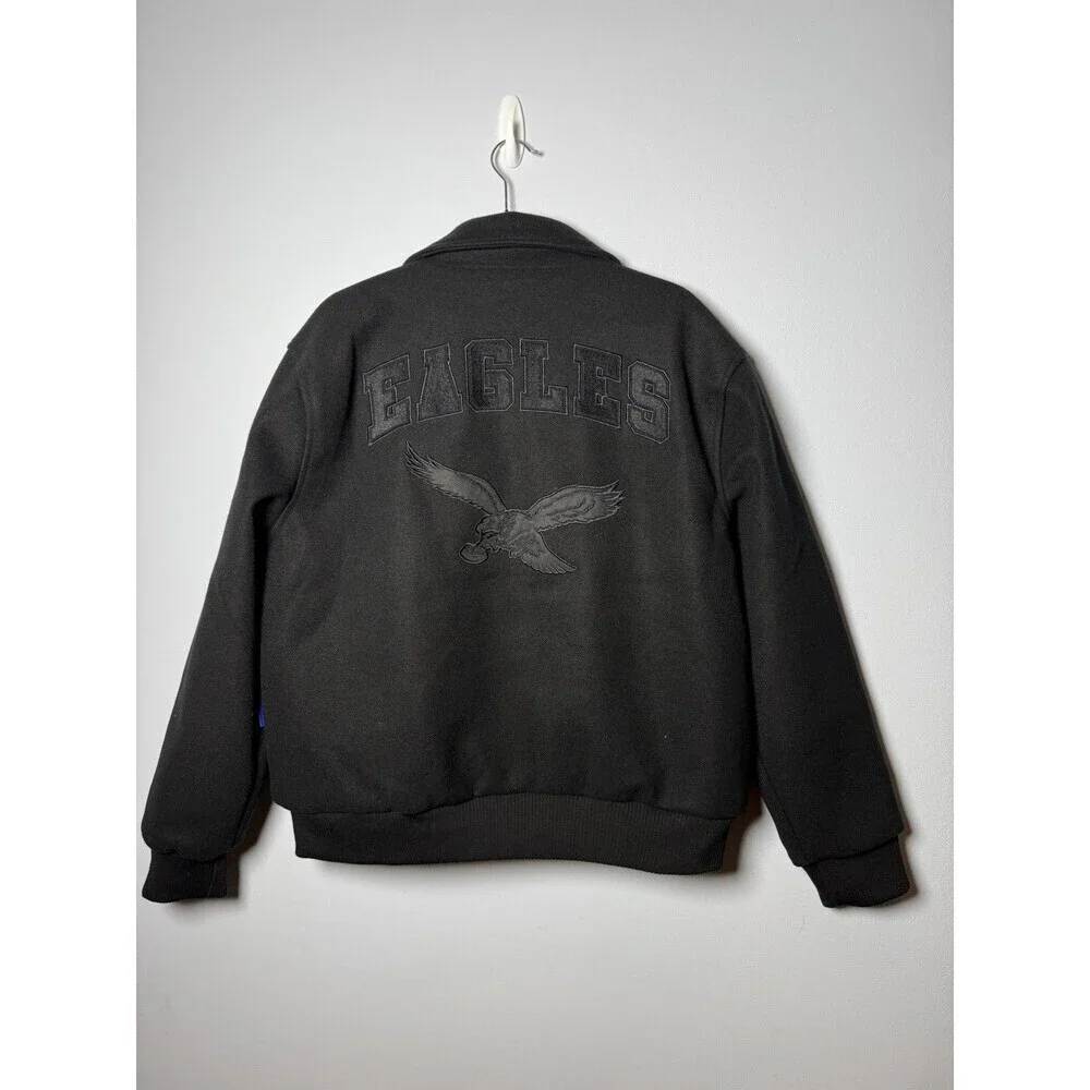 Philadelphia Eagles NFL Ultra Game Men's Triple Black Jacket Coat $160 Tag (MED)